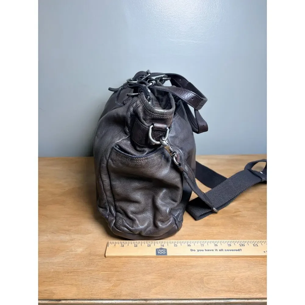 Frye Dark Brown Leather Large Murray Tote Bag Detachable Strap